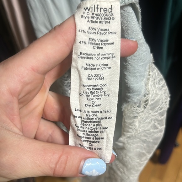 Wilfred Pastel Sage Slip Dress with Lace Detailing - Picture 6 of 6